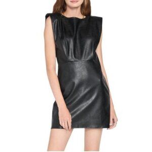 En Saison Black Faux Leather Mini Dress - Size L